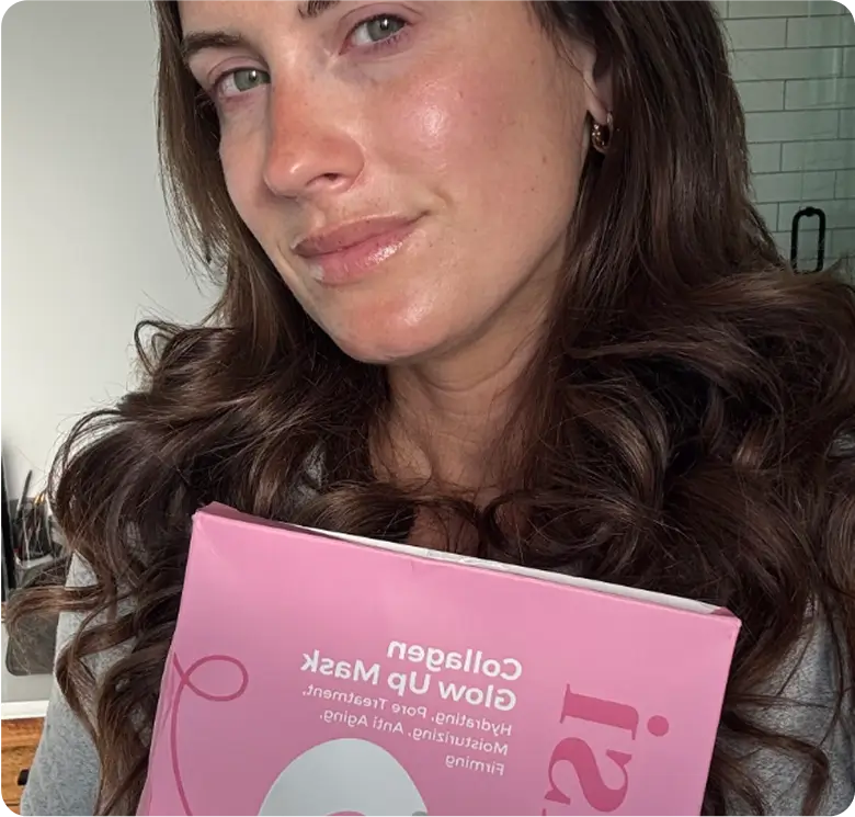 Rosto iluminado após a máscara