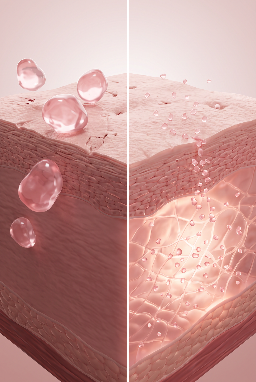 Cream sitting on the surface of the skin instead of reaching deeper layers
